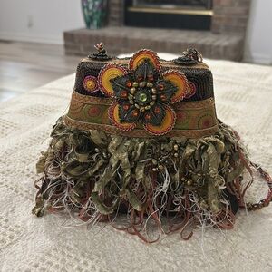 Mary Frances beaded embellished handbag with strap NWT‎